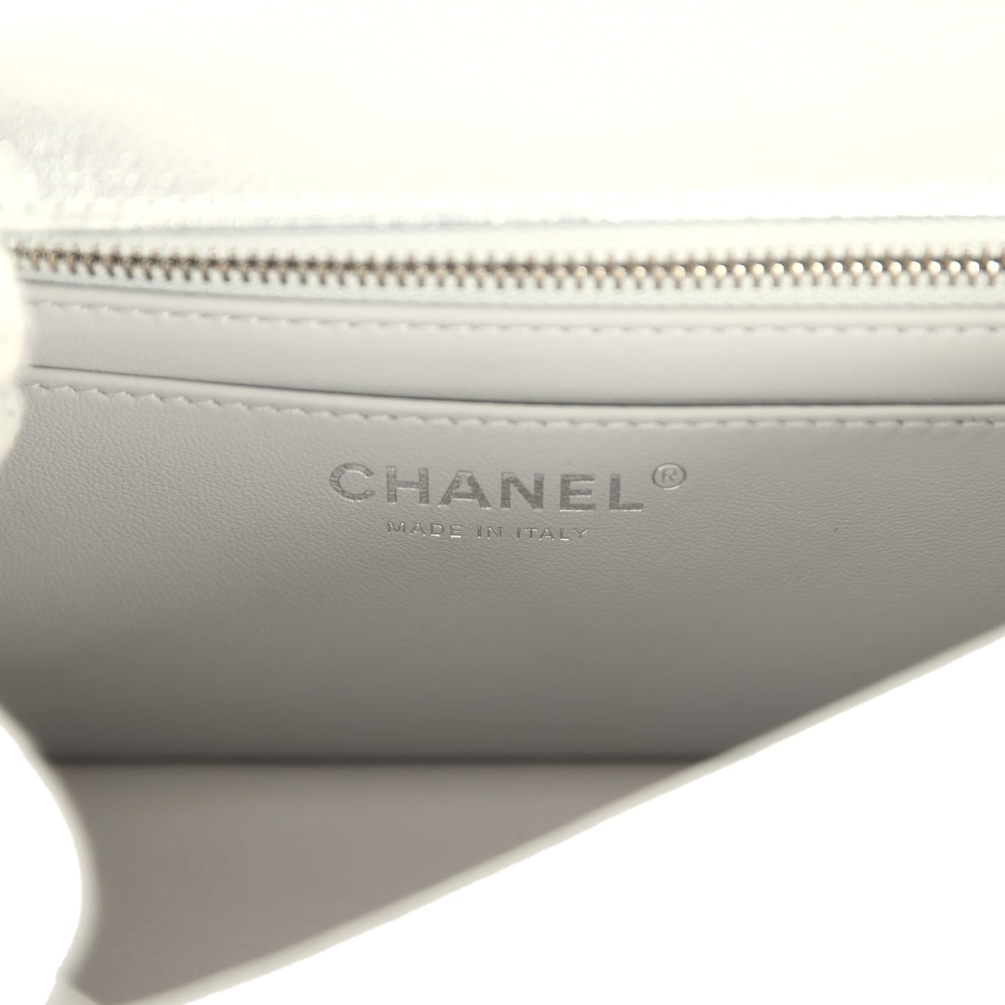 Chanel Mini CC Crush Flap Bag Silver Metallic Caviar Silver Hardware
