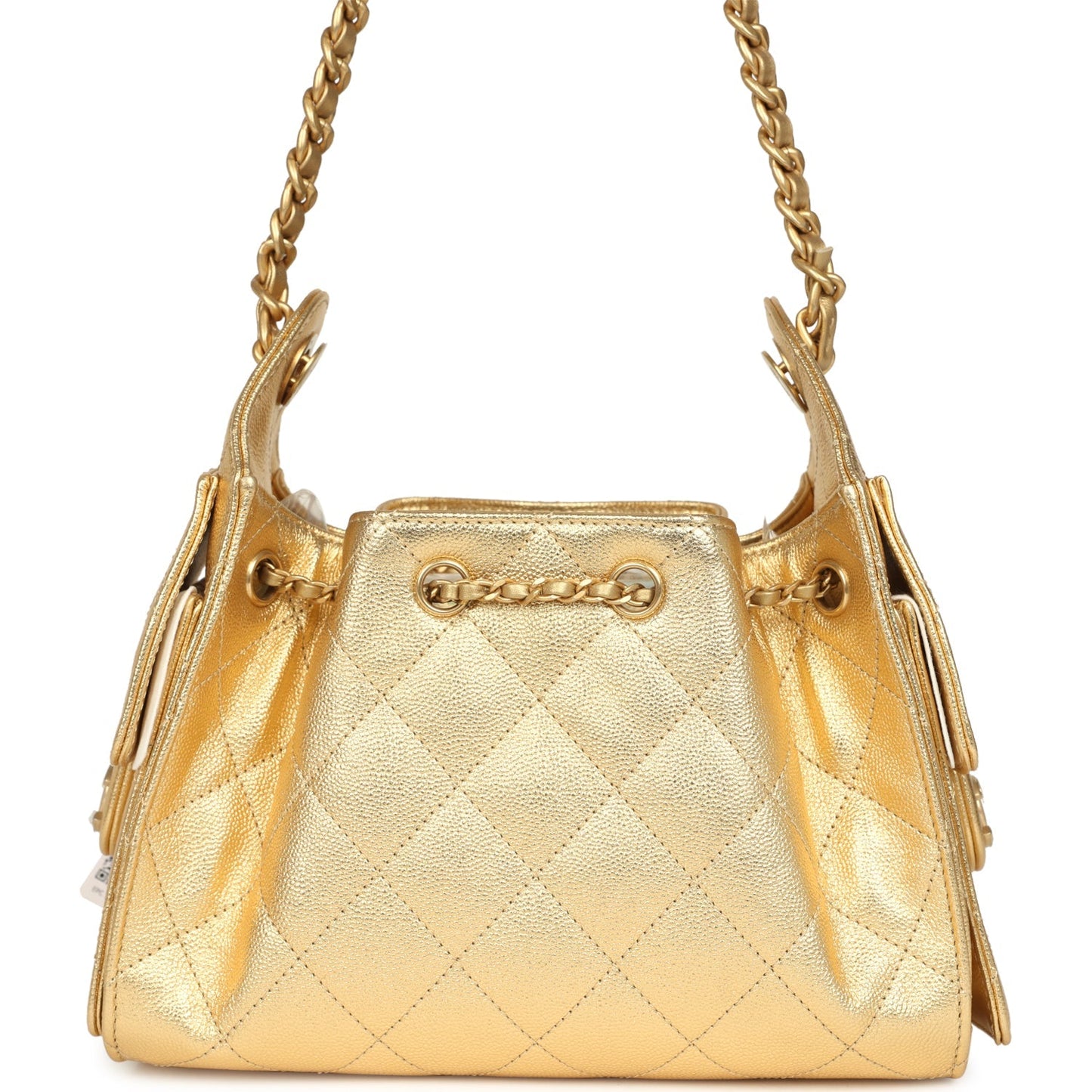 Chanel Mini 25 Hobo Bag Metallic Gold Caviar Caviar Antique Gold Hardware