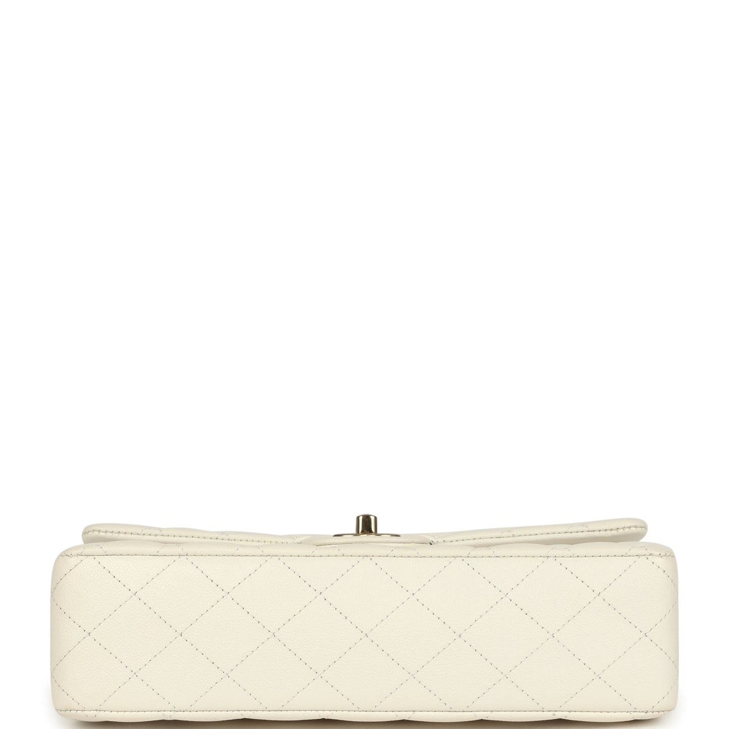 Chanel Medium Classic Double Flap White Caviar Light Gold Hardware