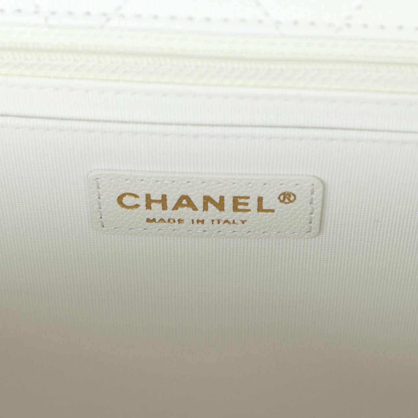 Chanel XXL Classic Single Flap Bag White Shiny Caviar Light Gold Hardware