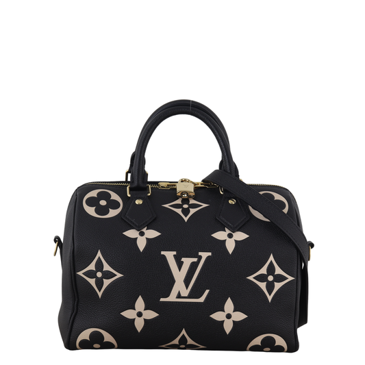Louis Vuitton Speedy 25 Bandouliere Monogram Empreinte Giant Bicolour