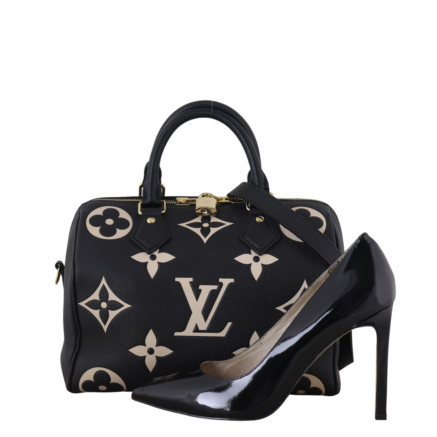 Louis Vuitton Speedy 25 Bandouliere Monogram Empreinte Giant Bicolour