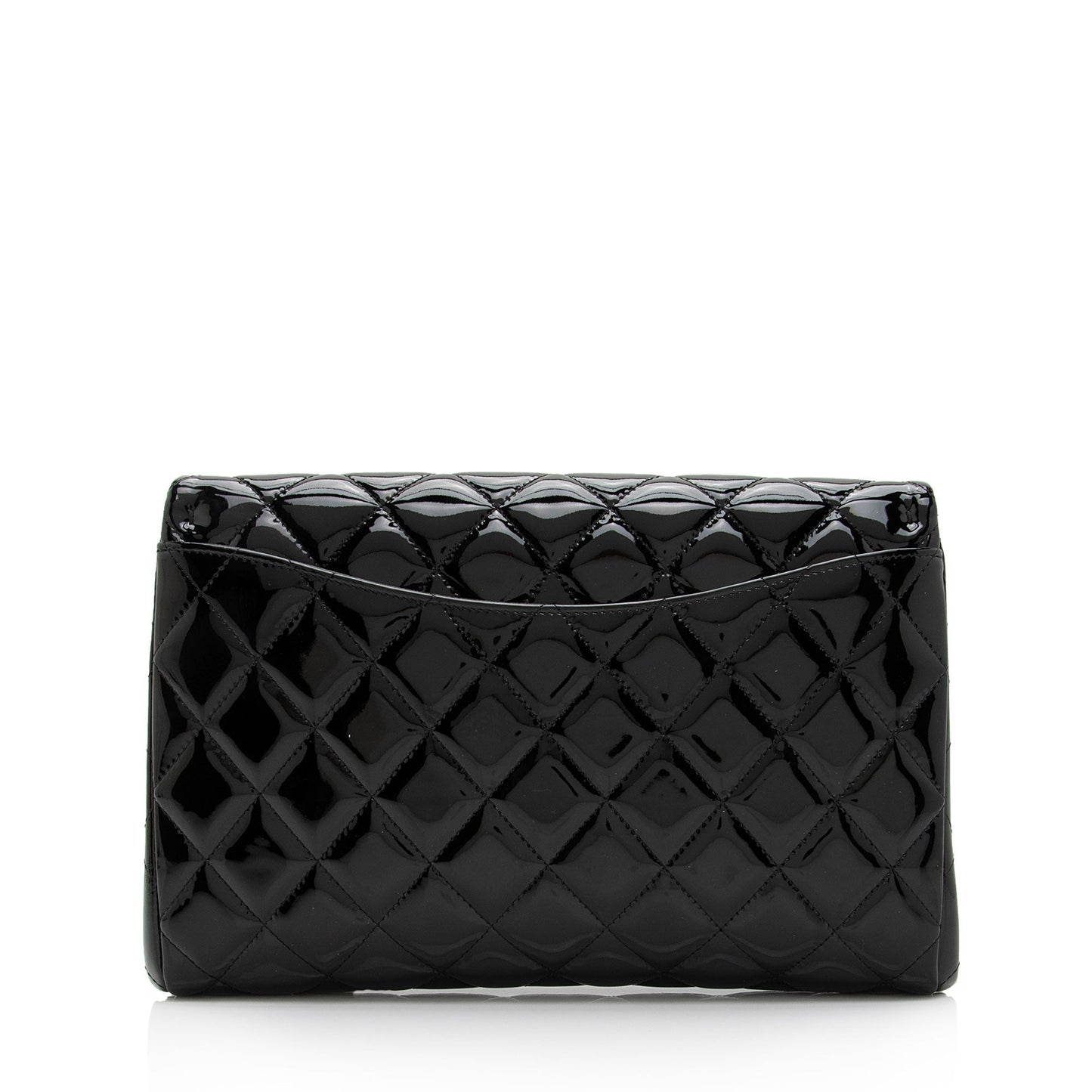 Chanel Patent Leather Flap Clutch on Chain (SHF-9c9WQx)