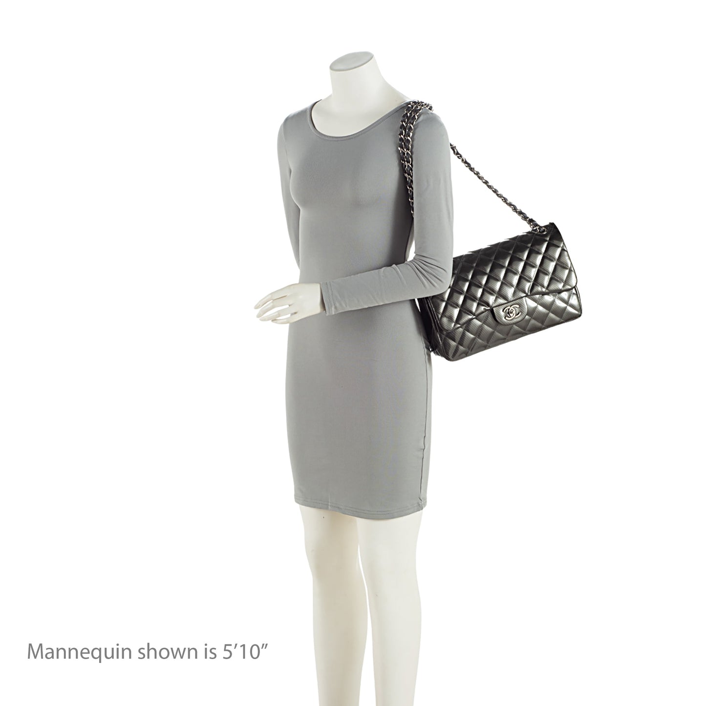 Chanel Patent Leather Stripe Classic Jumbo Double Flap Bag (SHF-xHciHb)