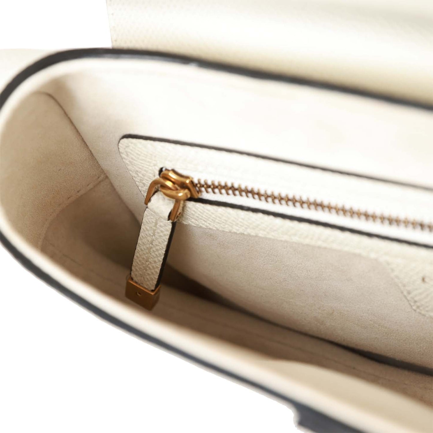 Christian Dior Saddle Bag White Grained Calfskin Gold Hardware