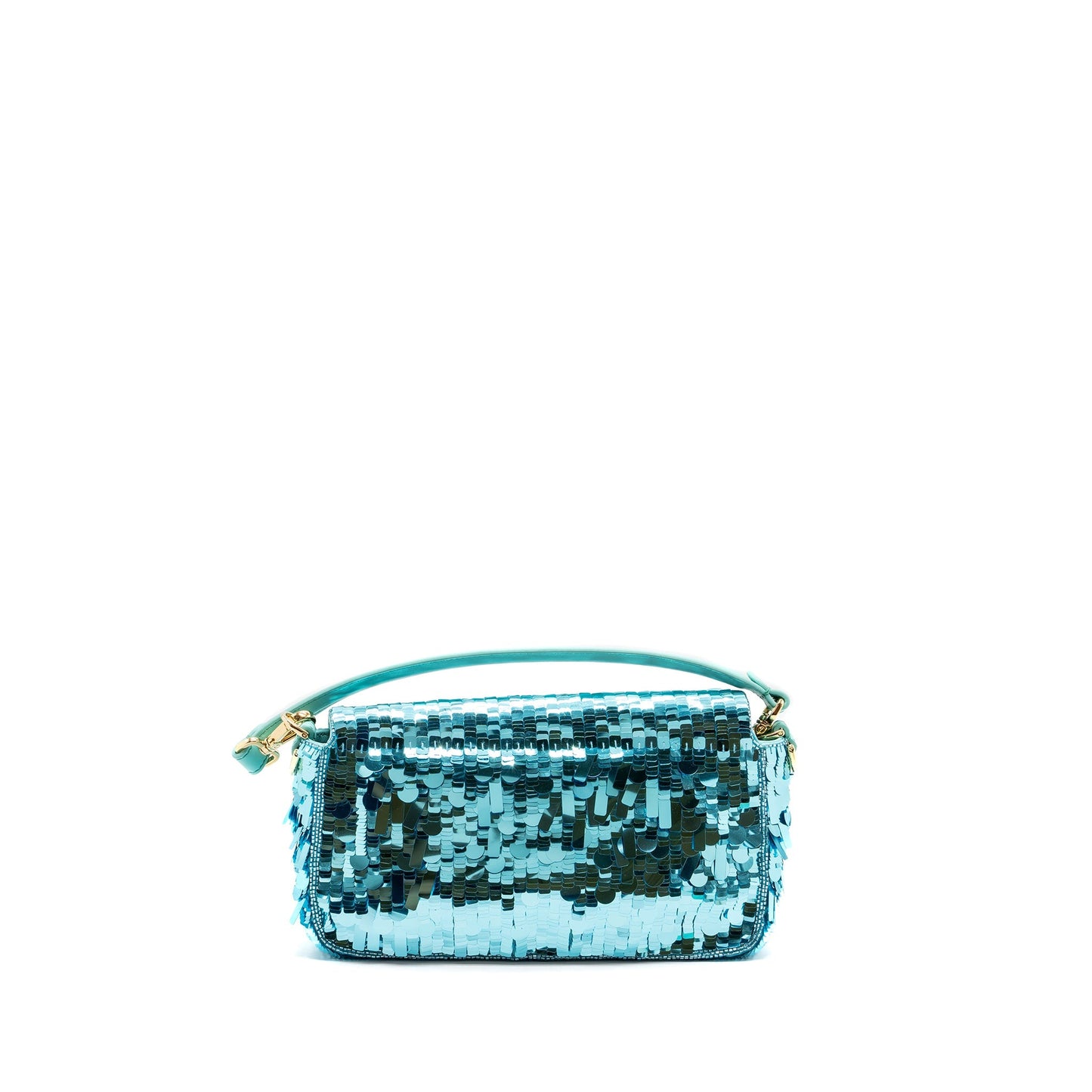 Fendi baguette bag sequin / leather blue GHW