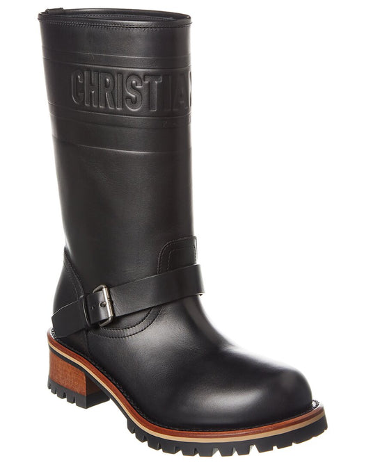 Dior Quest Leather Mid-Calf Boots