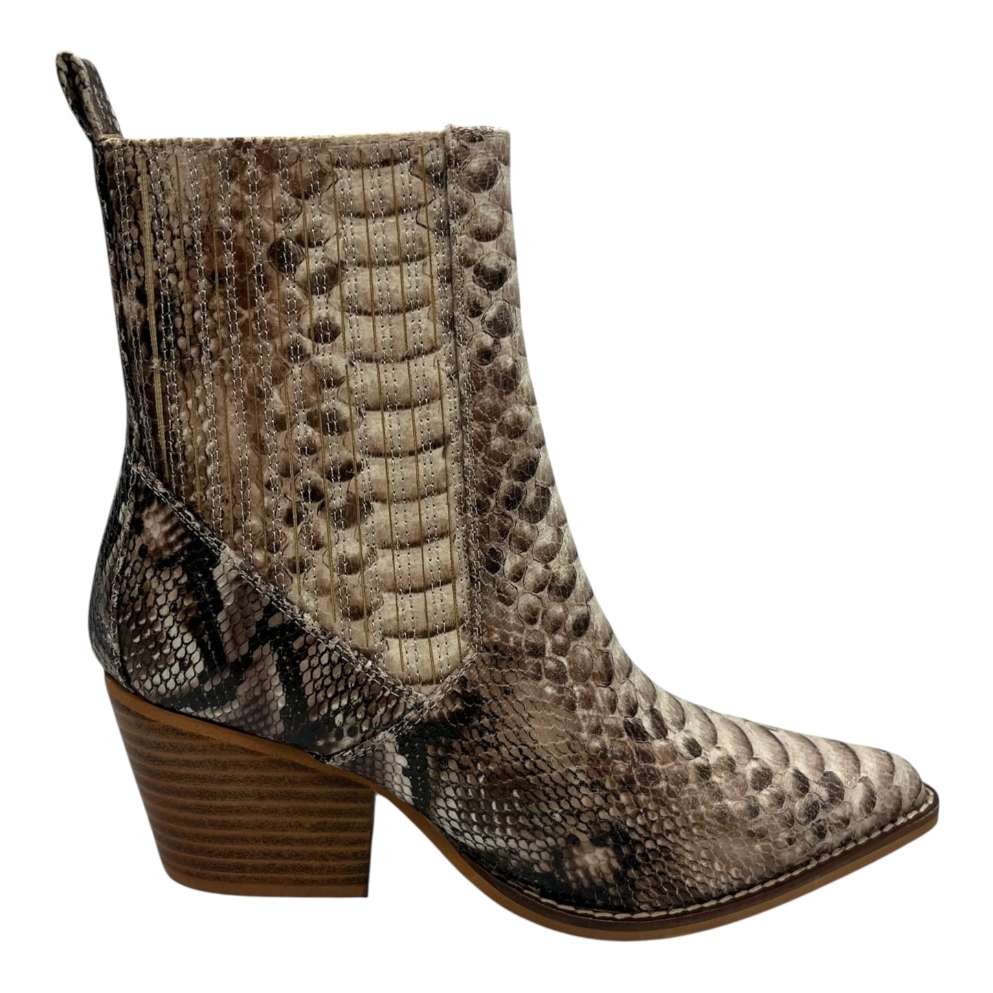 Boots Ankle Heels By Clothes Mentor In Snakeskin Print, Size:7