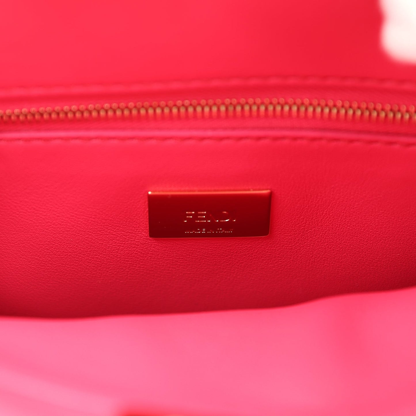 Fendi Mini Peekaboo Handbag Hot Pink Nappa Leather Gold Hardware