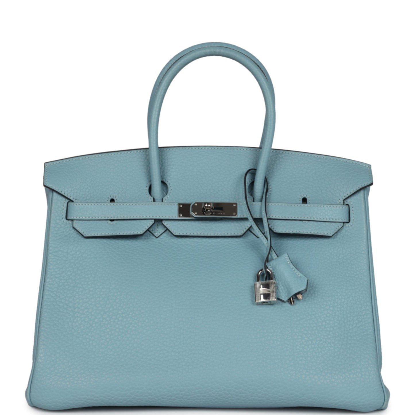 Pre-owned Hermes Birkin 35 Ciel Togo Palladium Hardware