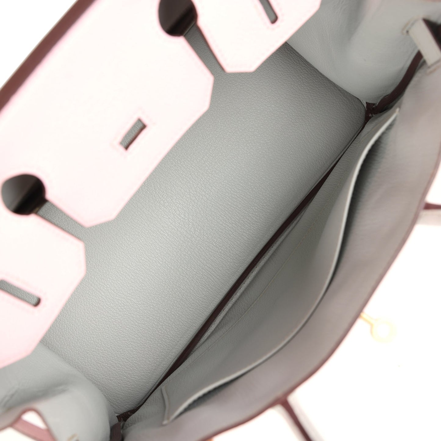 Hermes Special Order (HSS) Birkin 30 Rose Sakura and Gris Perle Chevre Brushed Gold Hardware