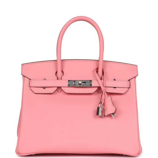 Pre-owned Hermes Birkin 30 Rose Confetti Epsom Palladium Hardware