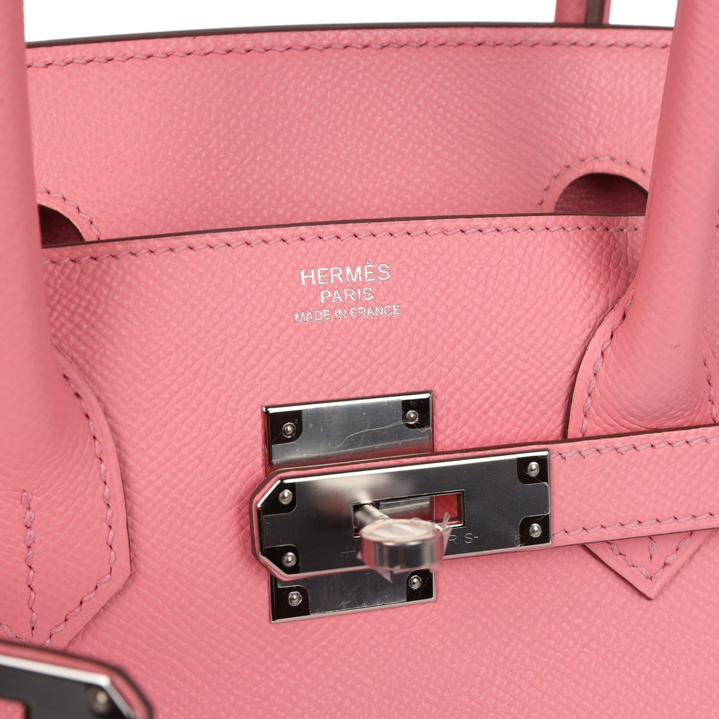 Pre-owned Hermes Birkin 30 Rose Confetti Epsom Palladium Hardware