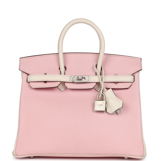 Hermes Special Order (HSS) Birkin 25 Rose Sakura and Nata Chevre Mysore Brushed Gold Hardware