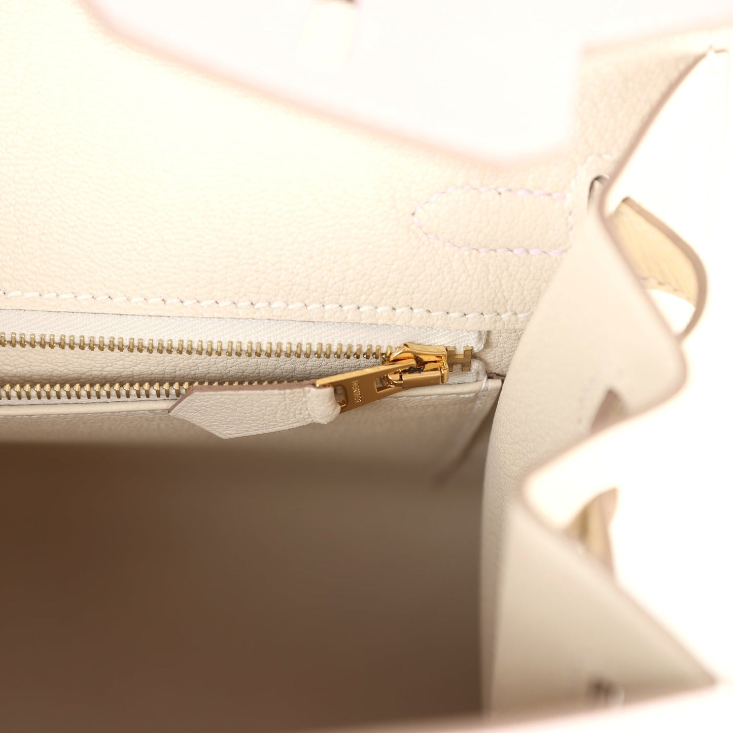 Hermes Special Order (HSS) Birkin Sellier 25 Mauve Pale and Craie Epsom Brushed Gold Hardware