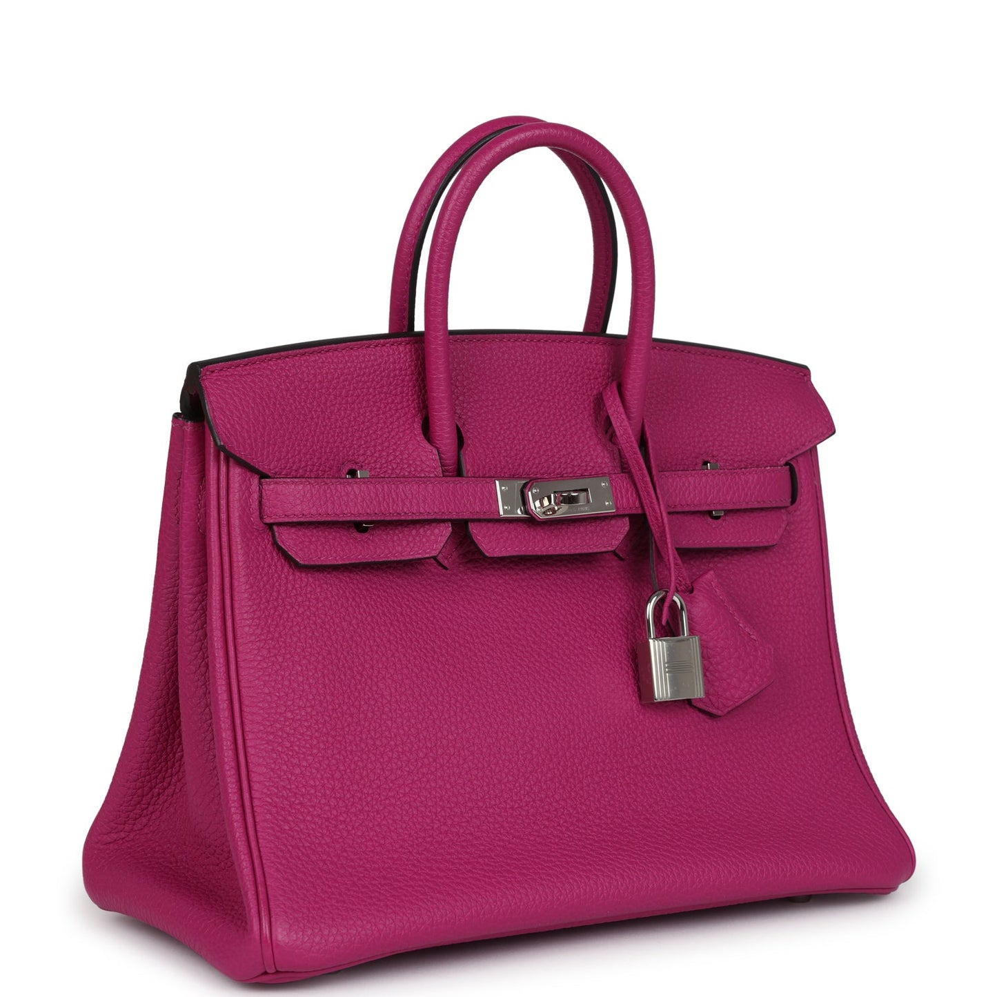 Pre-owned Hermes Birkin 25 Rose Pourpre Togo Palladium Hardware