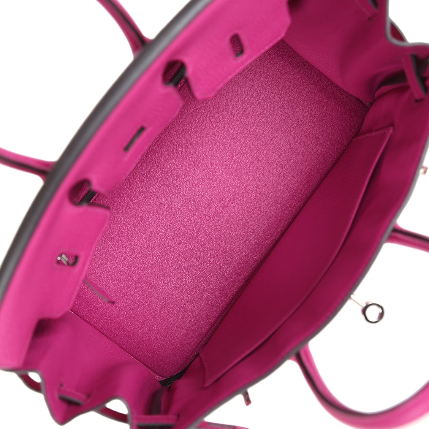 Pre-owned Hermes Birkin 25 Rose Pourpre Togo Palladium Hardware