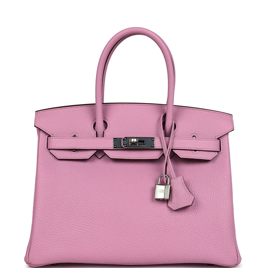 Hermes Birkin 30 Mauve Sylvestre Clemence Palladium Hardware