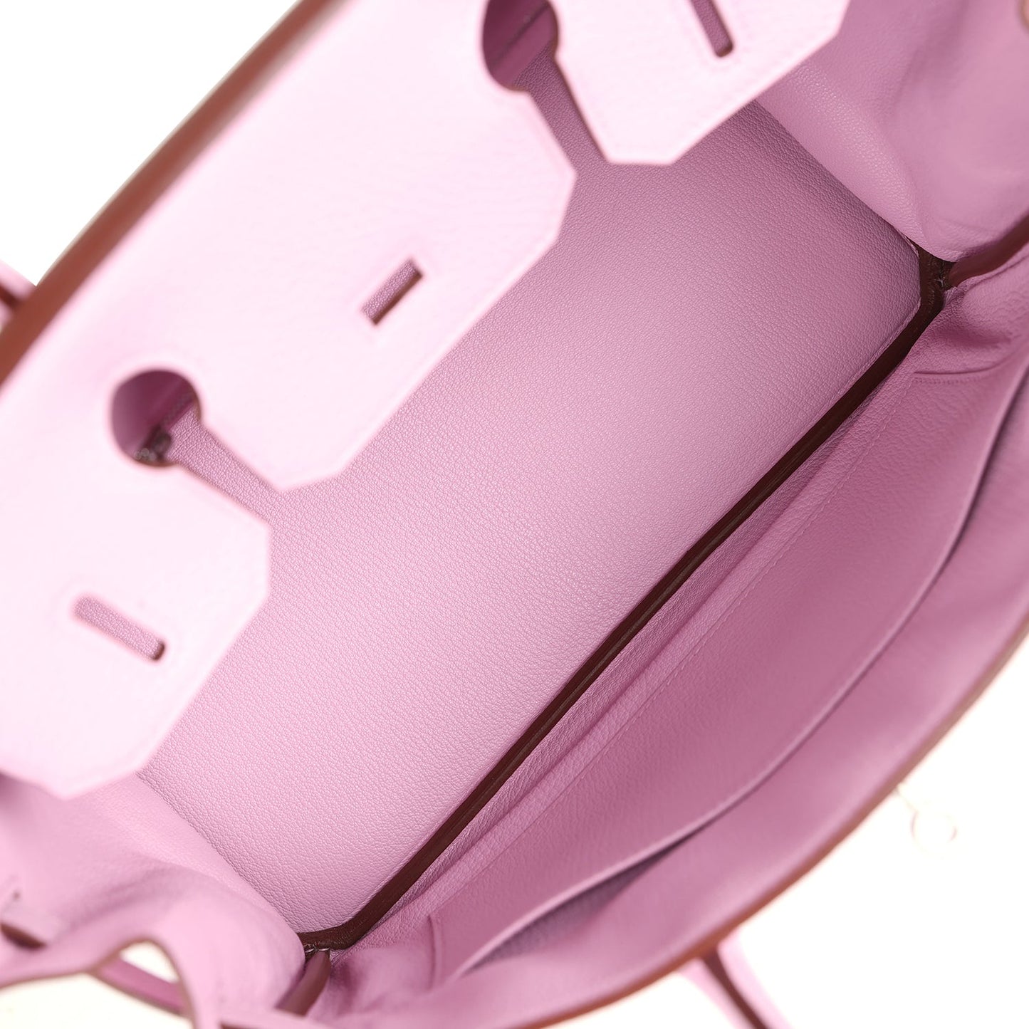 Hermes Birkin 30 Mauve Sylvestre Clemence Palladium Hardware
