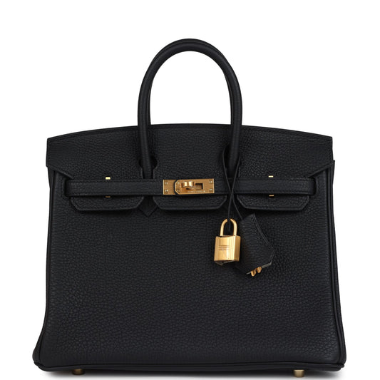 Hermes Special Order (HSS) Birkin 25 Black Verso Togo Brushed Gold Hardware