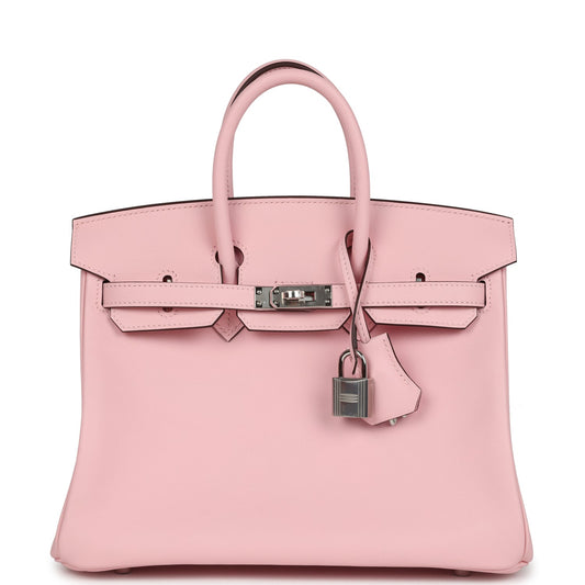Hermes Birkin 25 Rose Sakura Swift Palladium Hardware
