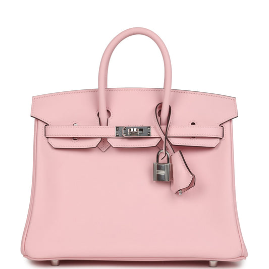 Hermes Birkin 25 Rose Sakura Swift Palladium Hardware