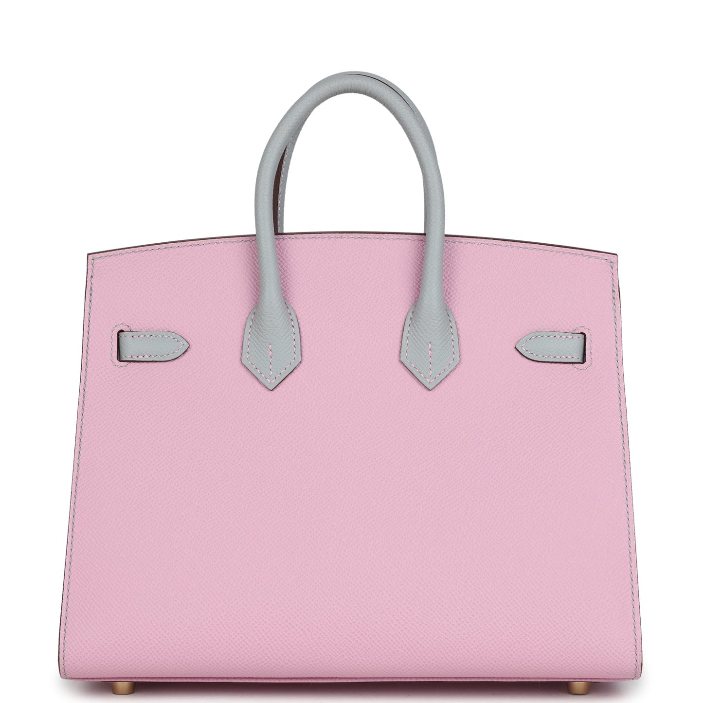 Hermes Special Order (HSS) Birkin Sellier 25 Mauve Sylvestre and Bleu Glacier Epsom Brushed Gold Hardware
