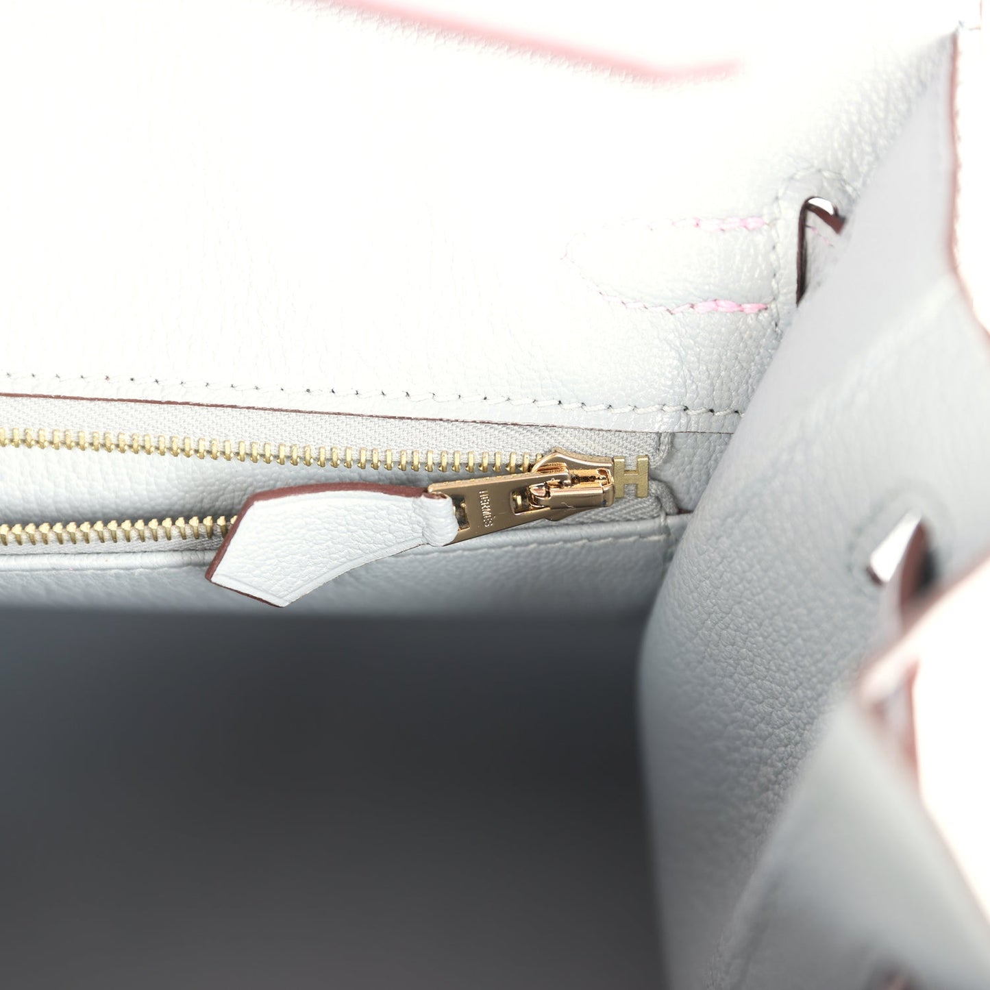 Hermes Special Order (HSS) Birkin Sellier 25 Mauve Sylvestre and Bleu Glacier Epsom Brushed Gold Hardware