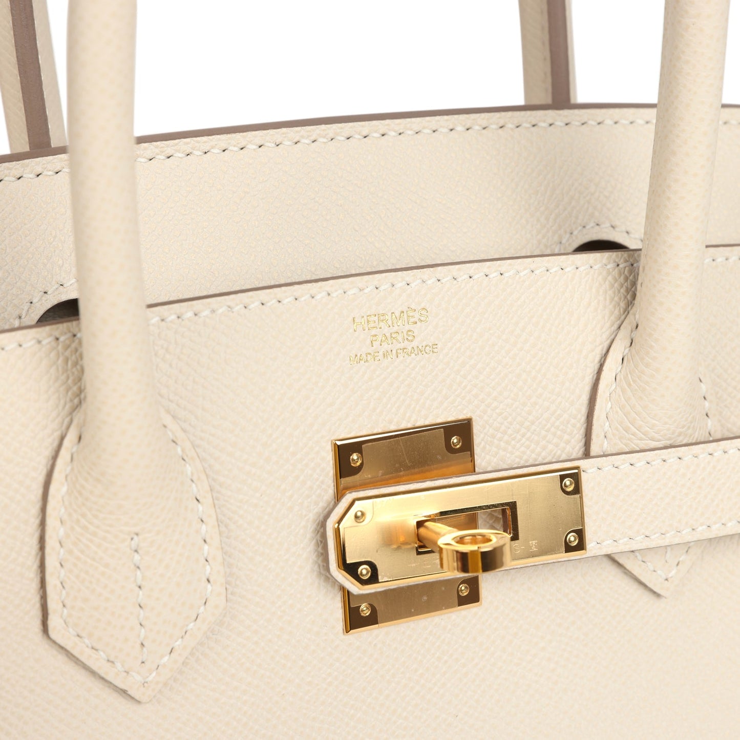 Pre-owned Hermes Birkin 30 Craie Epsom Gold Hardware