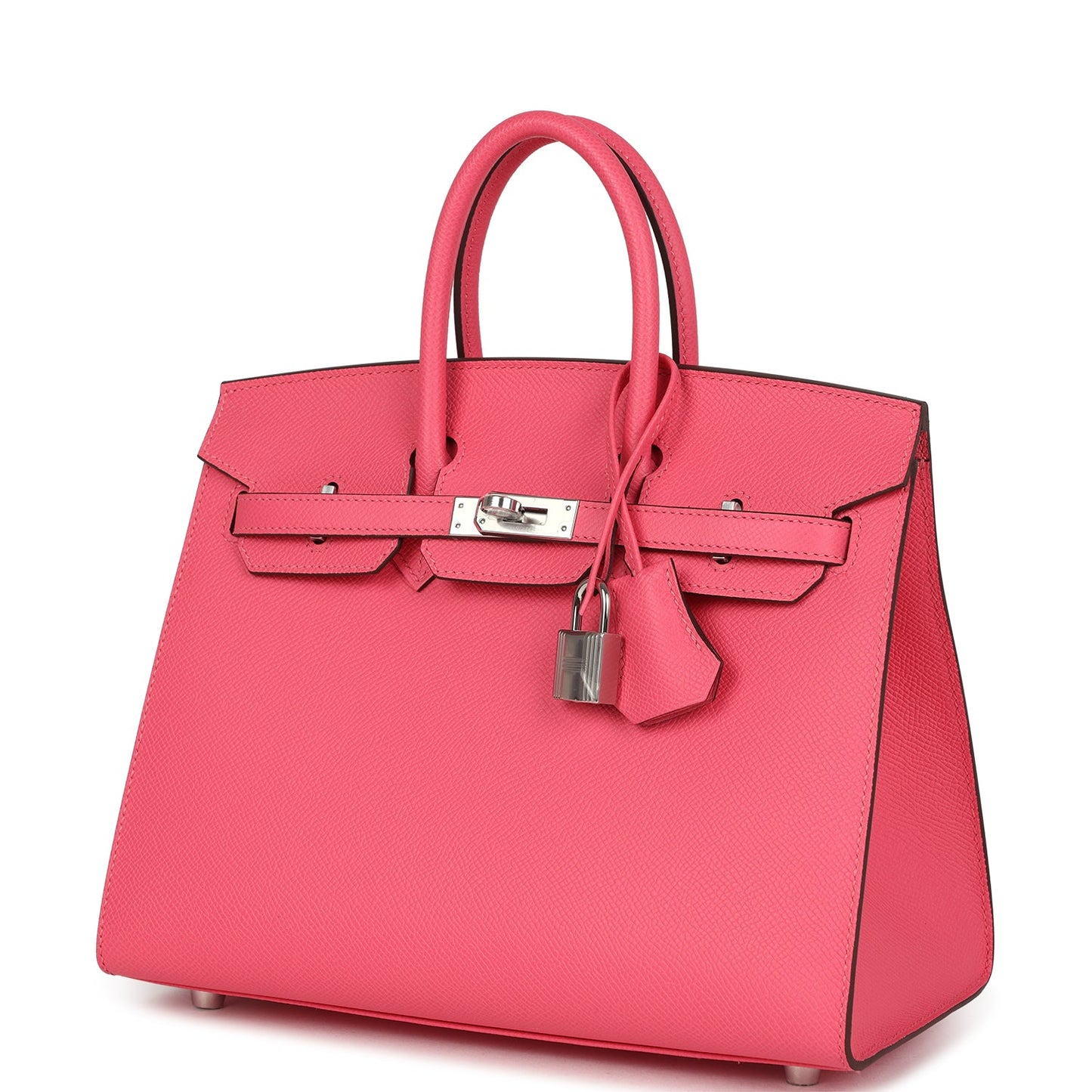 Hermes Birkin Sellier 25 Rose Azalee Epsom Palladium Hardware