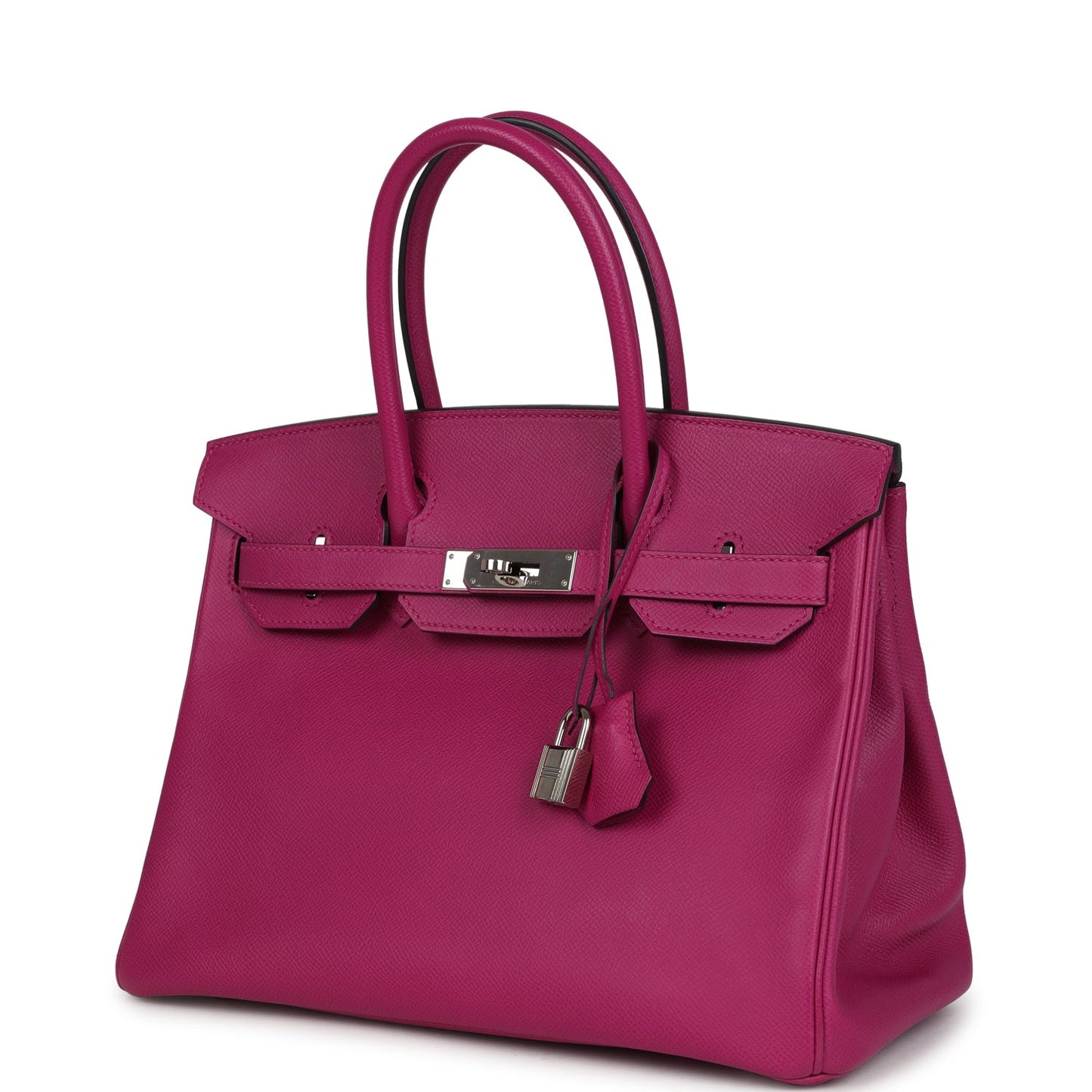 Pre-owned Hermes Birkin 30 Rose Pourpre Epsom Palladium Hardware