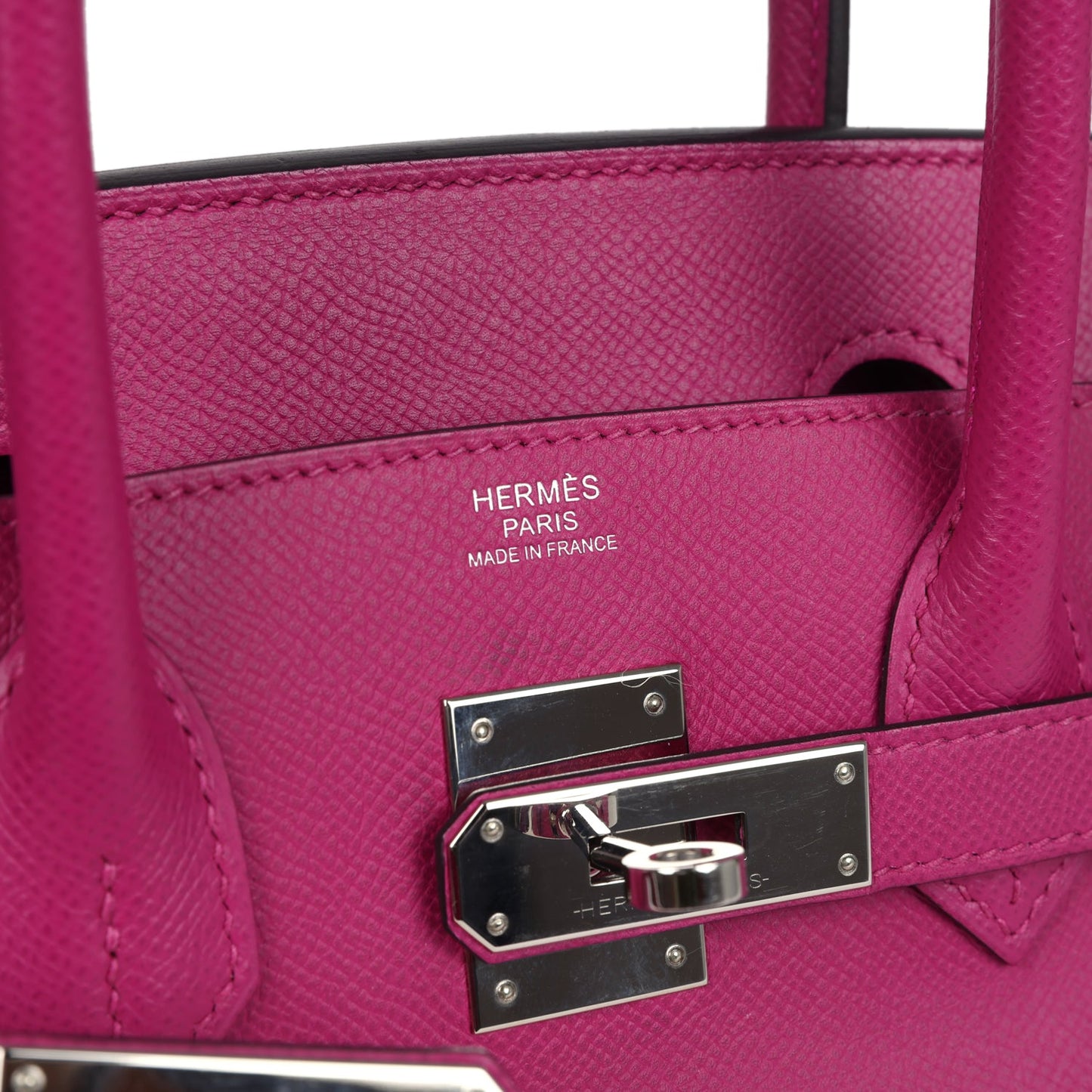 Pre-owned Hermes Birkin 30 Rose Pourpre Epsom Palladium Hardware