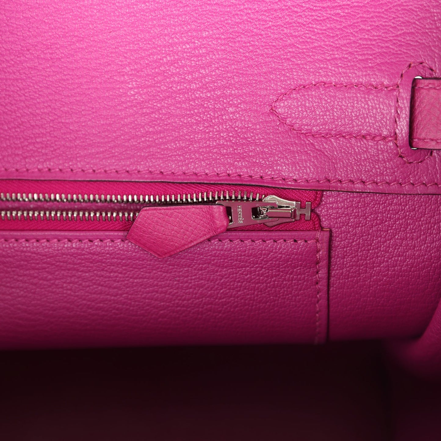 Pre-owned Hermes Birkin 30 Rose Pourpre Epsom Palladium Hardware