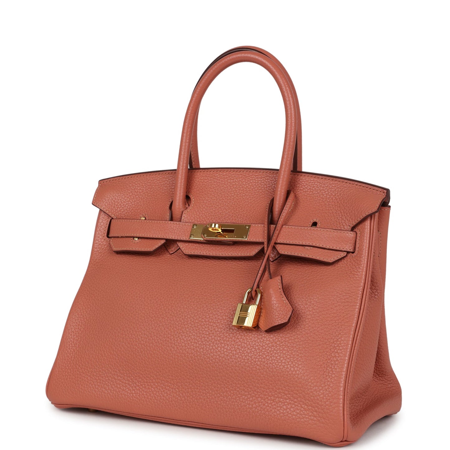 Pre-owned Hermes Birkin 30 Rose Tea Clemence Gold Hardware