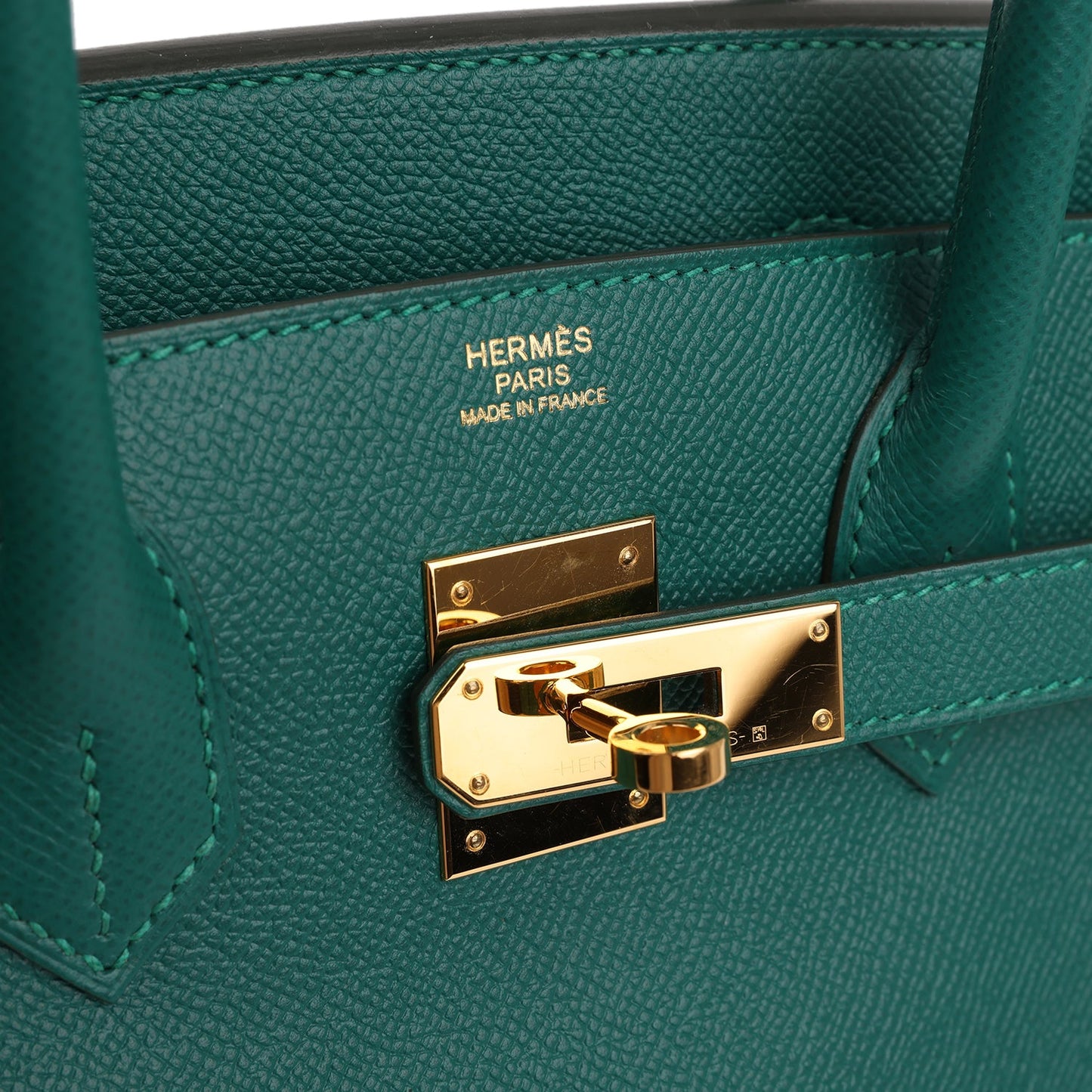 Pre-owned Hermes Birkin 30 Malachite Epsom Gold Hardware