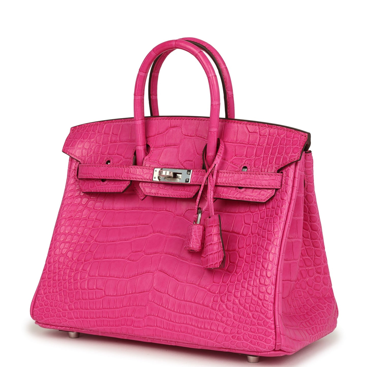 Hermes Birkin 25 Rose Shocking Matte Alligator Palladium Hardware
