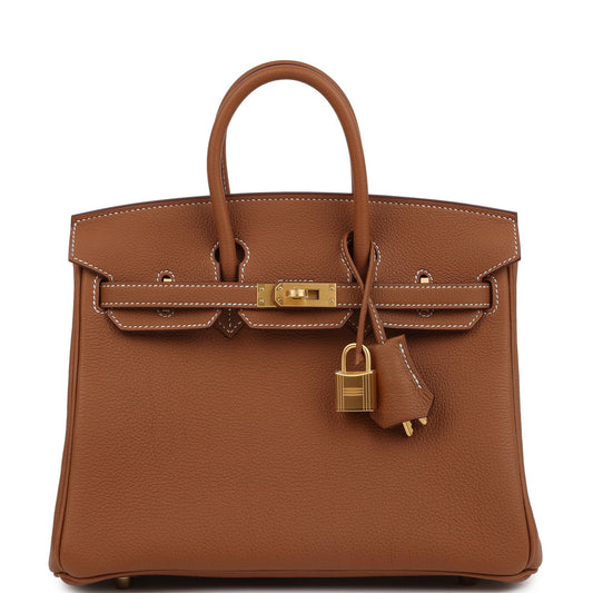 Hermes Birkin 25 Gold Togo Brushed Gold Hardware