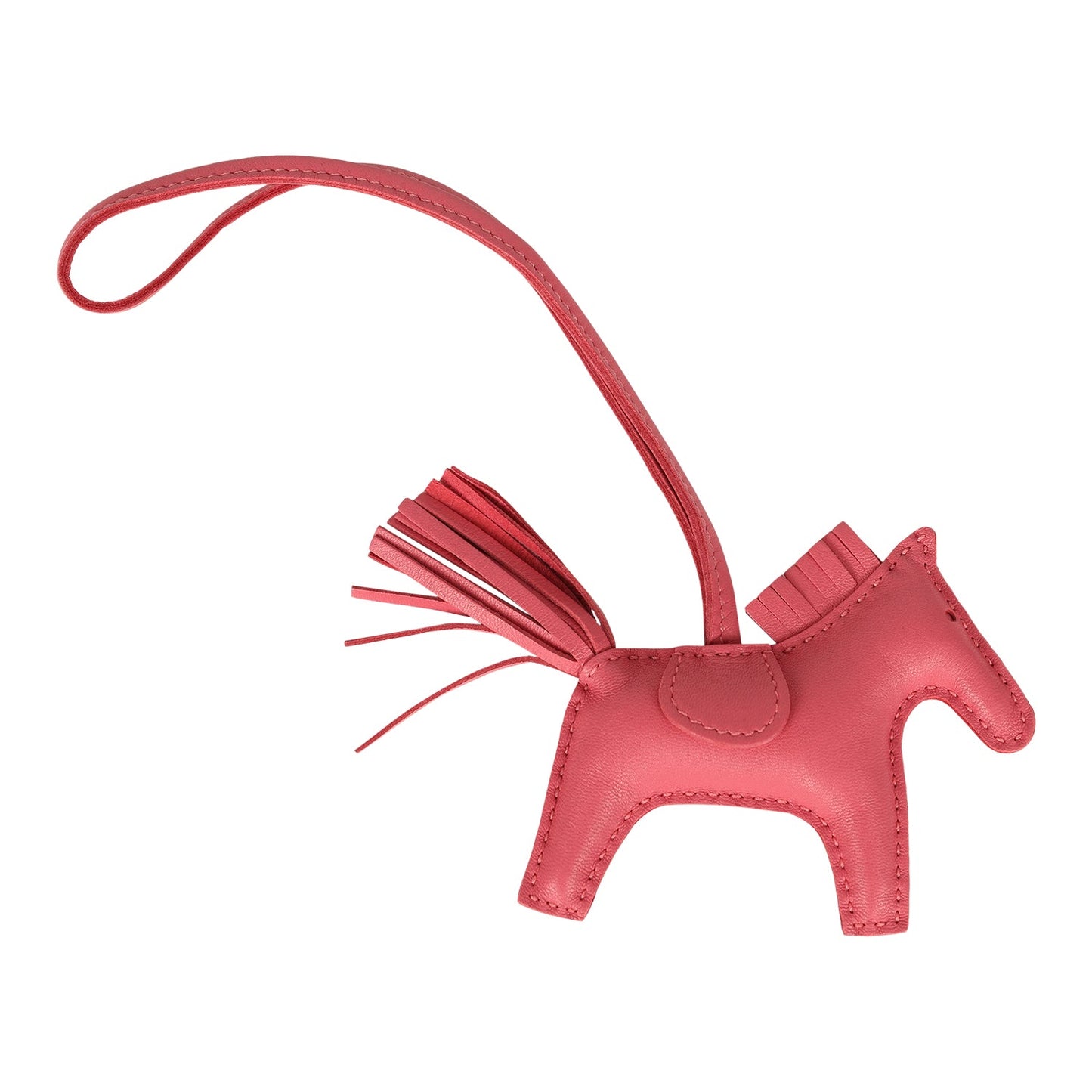 Hermes Rodeo Bag Charm PM Rose Azalee Milo Lambskin