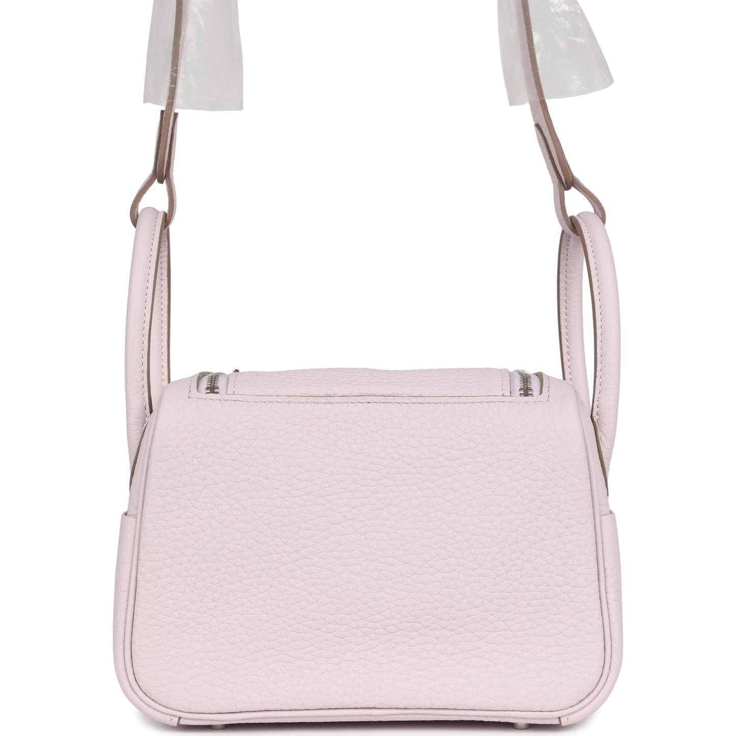 Hermes Mini Lindy Mauve Pale Verso Clemence Palladium Hardware