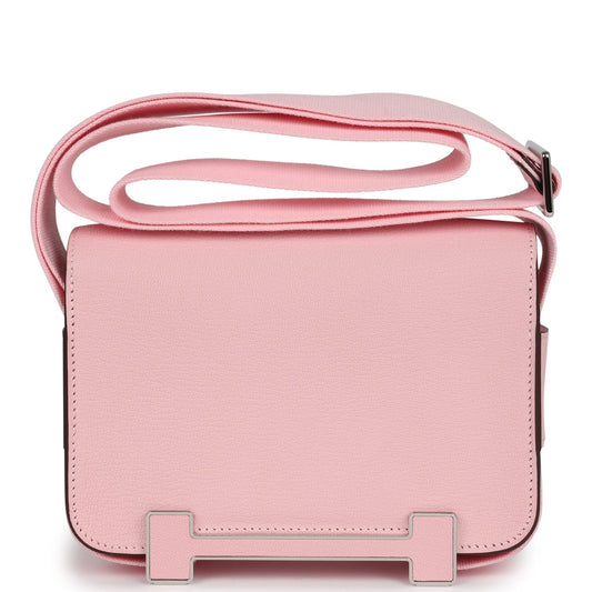 Hermes Geta Rose Sakura Verso Chevre Mysore Palladium Hardware