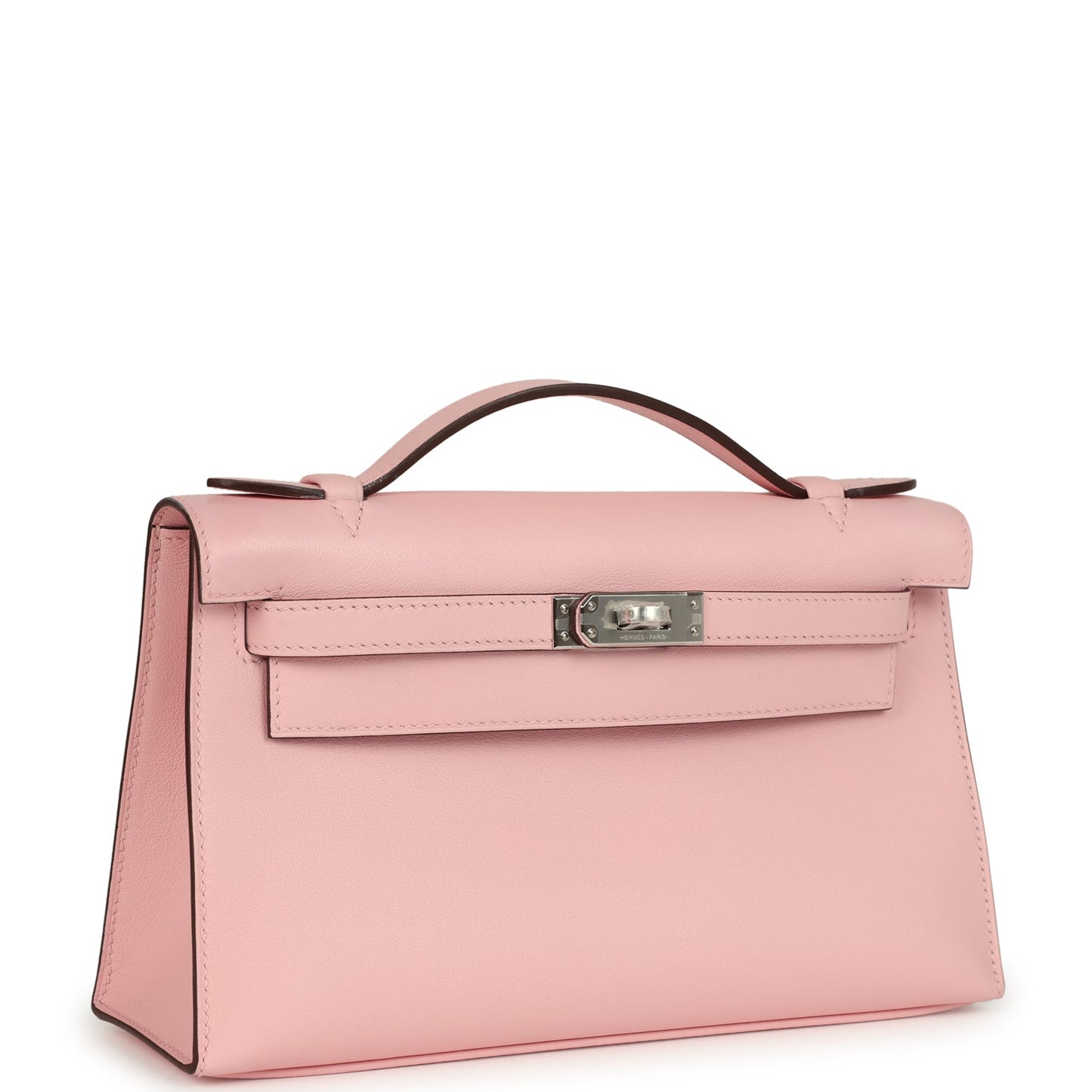 Hermes Kelly Pochette Rose Sakura Swift Palladium Hardware