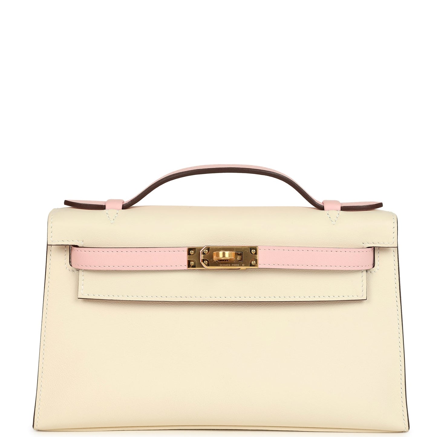 Hermes Special Order (HSS) Kelly Pochette Nata and Rose Sakura Swift Gold Hardware