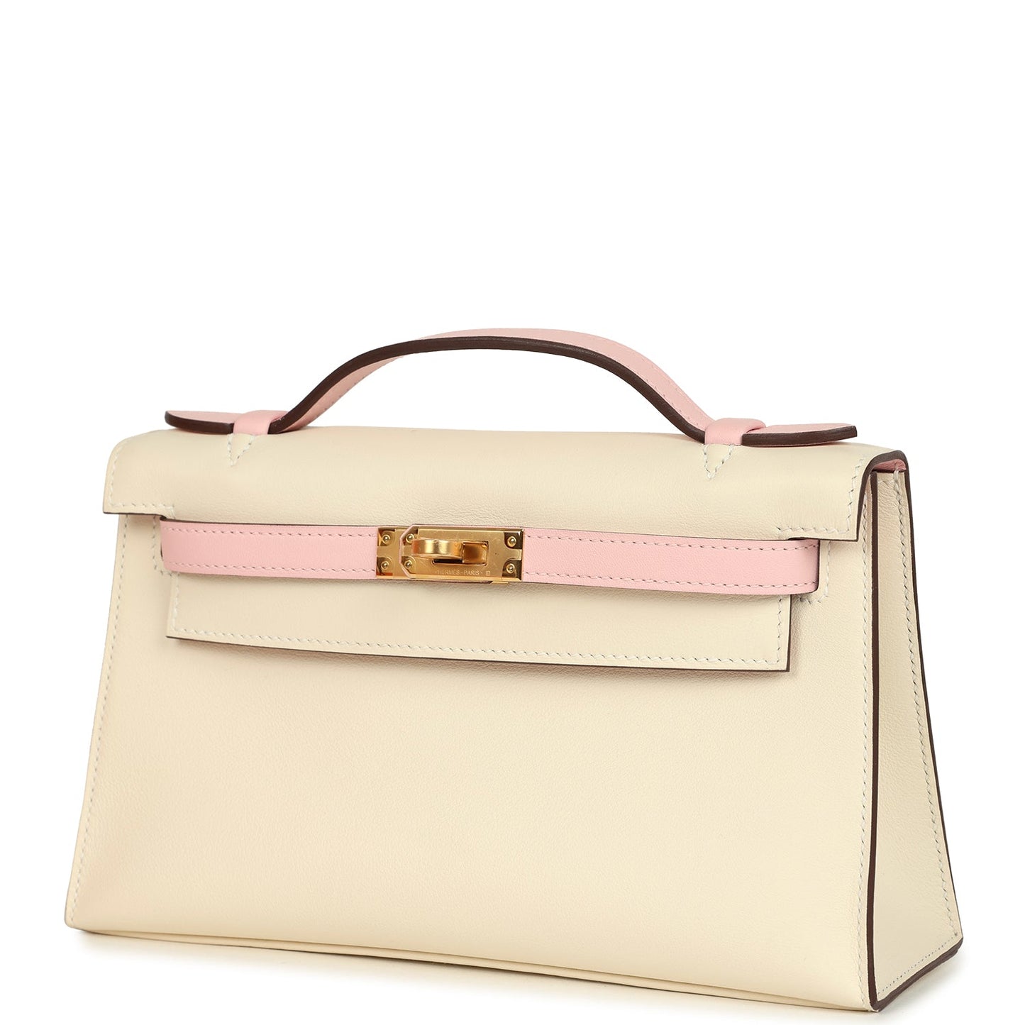 Hermes Special Order (HSS) Kelly Pochette Nata and Rose Sakura Swift Gold Hardware