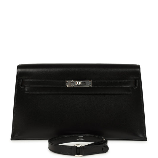 Hermes Kelly Elan Black Box Palladium Hardware