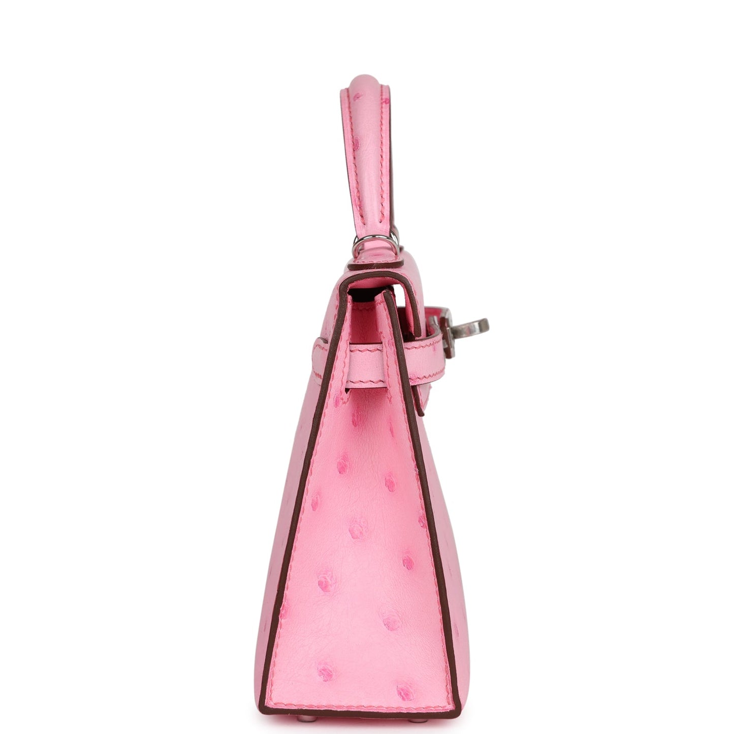 Hermes Kelly Sellier 20 Bubblegum Ostrich Palladium Hardware