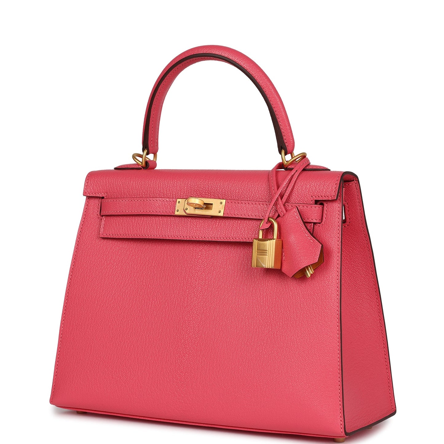 Hermes Special Order (HSS) Kelly Sellier 25 Rose Lipstick Verso Chevre Brushed Gold Hardware