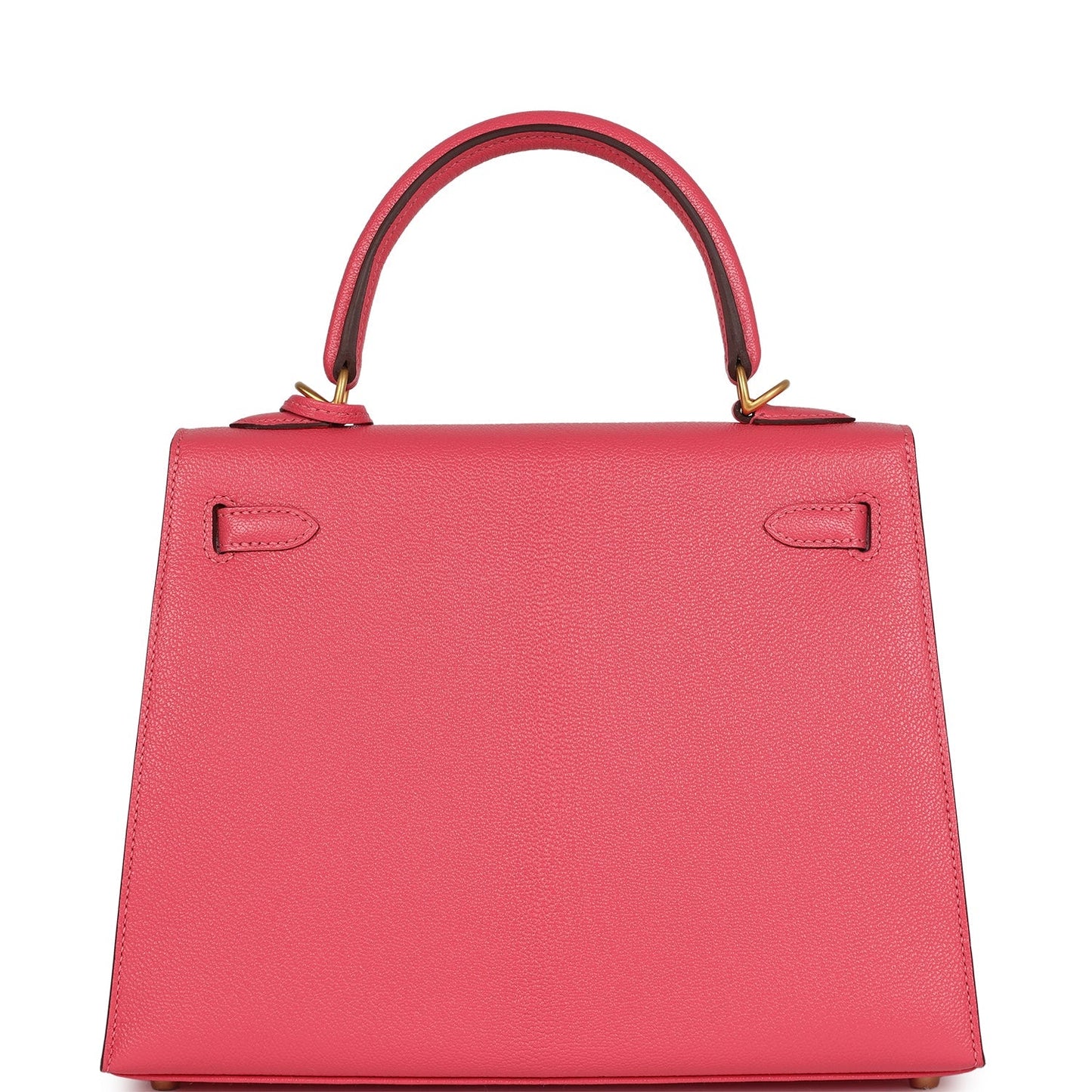 Hermes Special Order (HSS) Kelly Sellier 25 Rose Lipstick Verso Chevre Brushed Gold Hardware