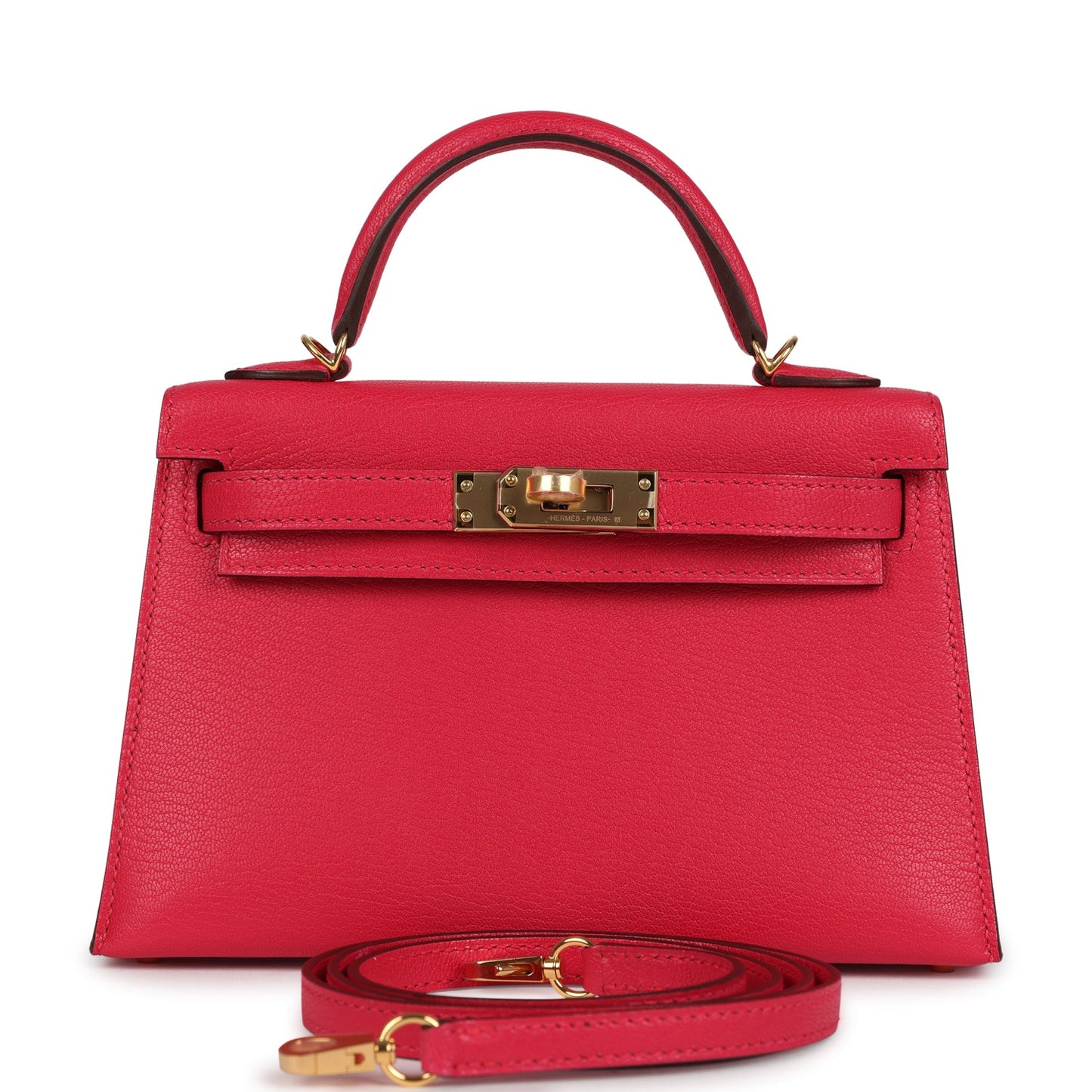 Hermes Kelly Sellier 20 Rose Extreme Chevre Gold Hardware