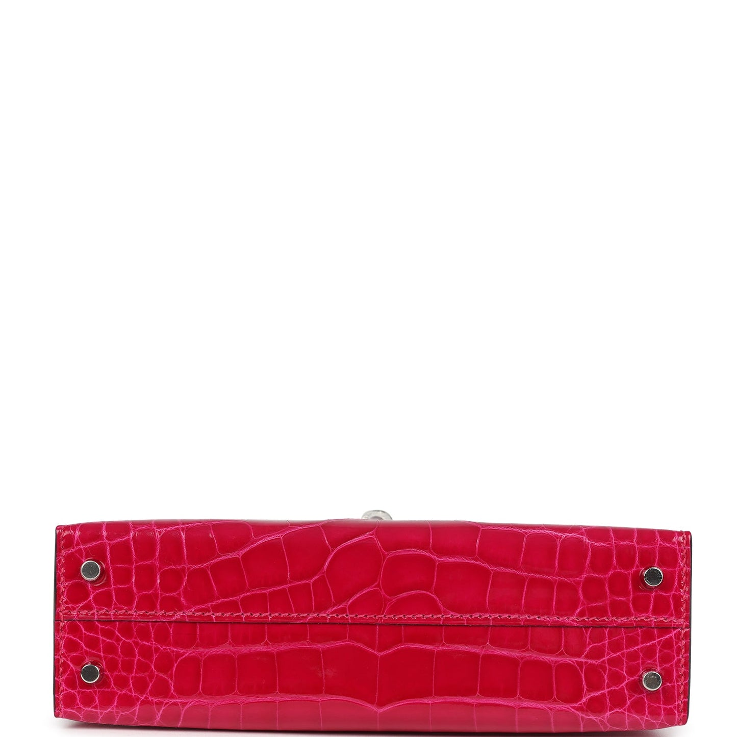 Hermes Kelly Sellier 20 Framboise Shiny Alligator Palladium Hardware