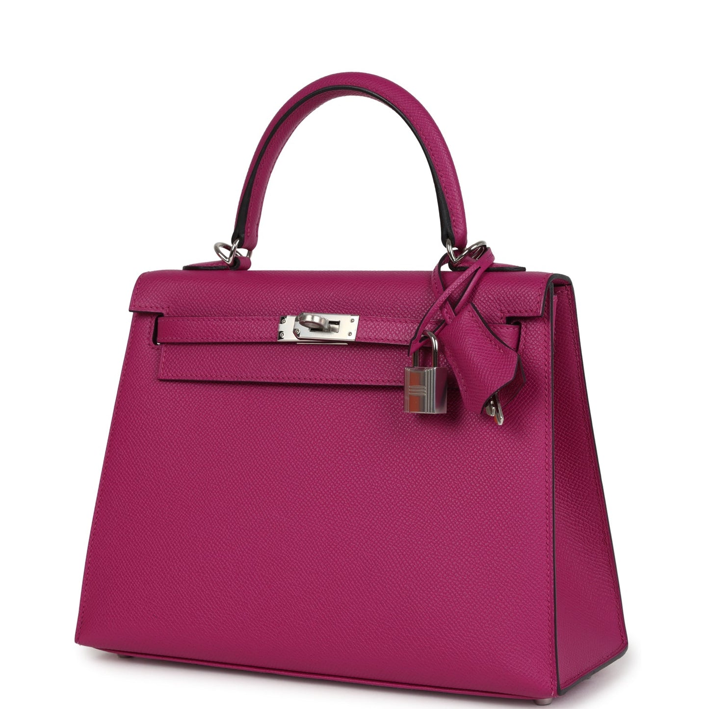 Hermes Kelly Sellier 25 Rose Pourpre Epsom Palladium Hardware